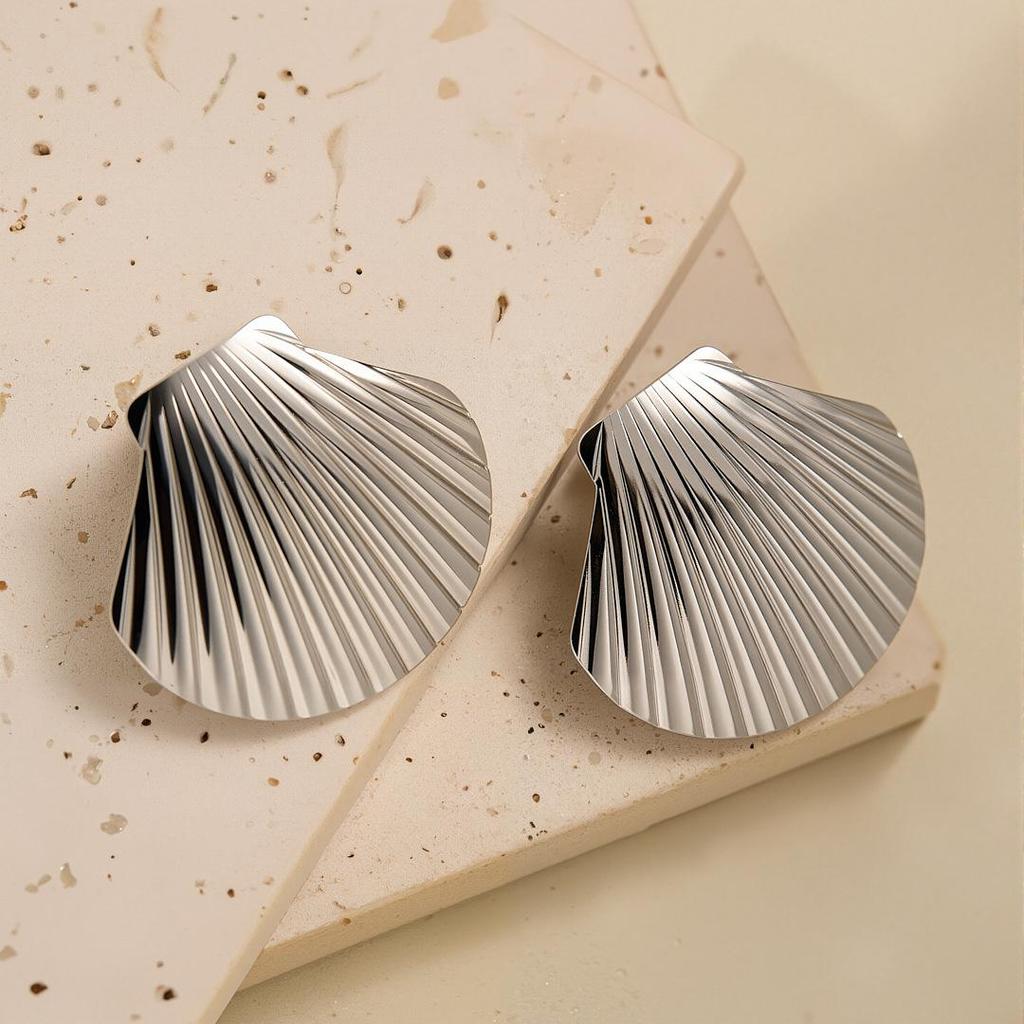 Geometric Irregular 18k Gold Titanium Steel Earrings for Women