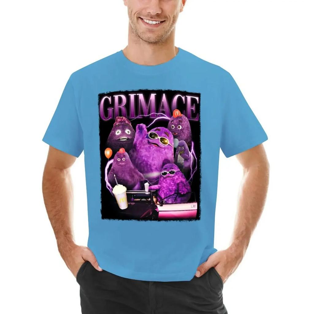 Grimace in 90s, Y2k Style Tribute T-shirt heavyweights sweat T-shirts for cotton