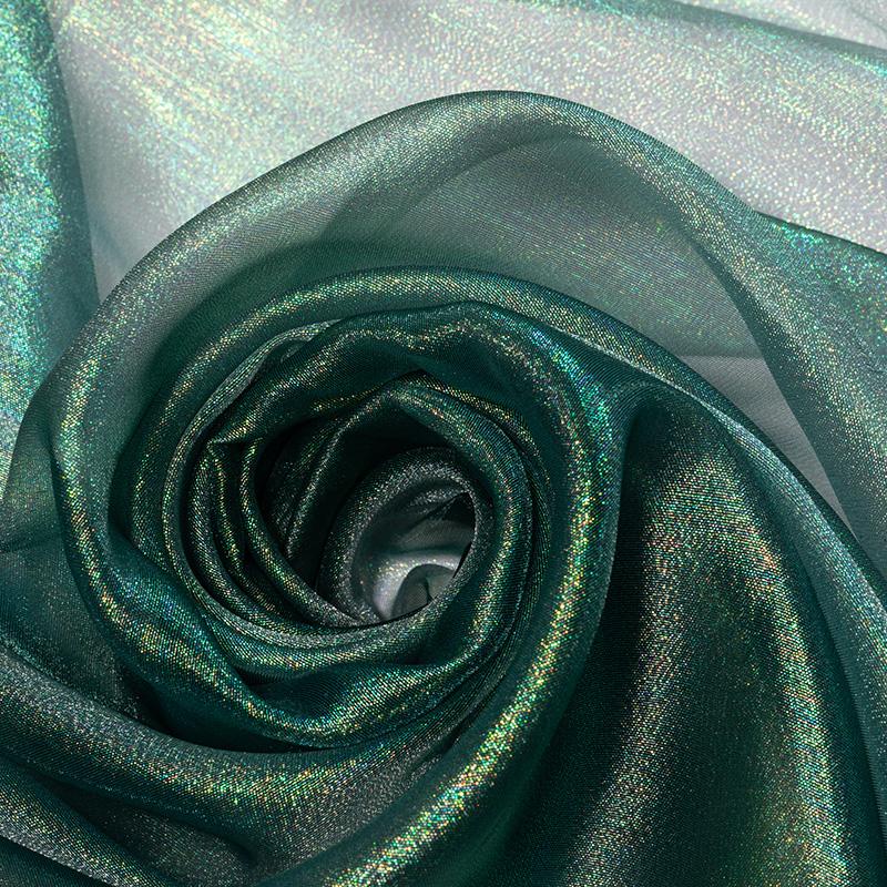 1M Laser Farbverlauf Organza Stoff Weicher Netz Organza Designerstoff Für DIY Kleid Bühne Bekleidung Hintergrund Shooting Cosplay