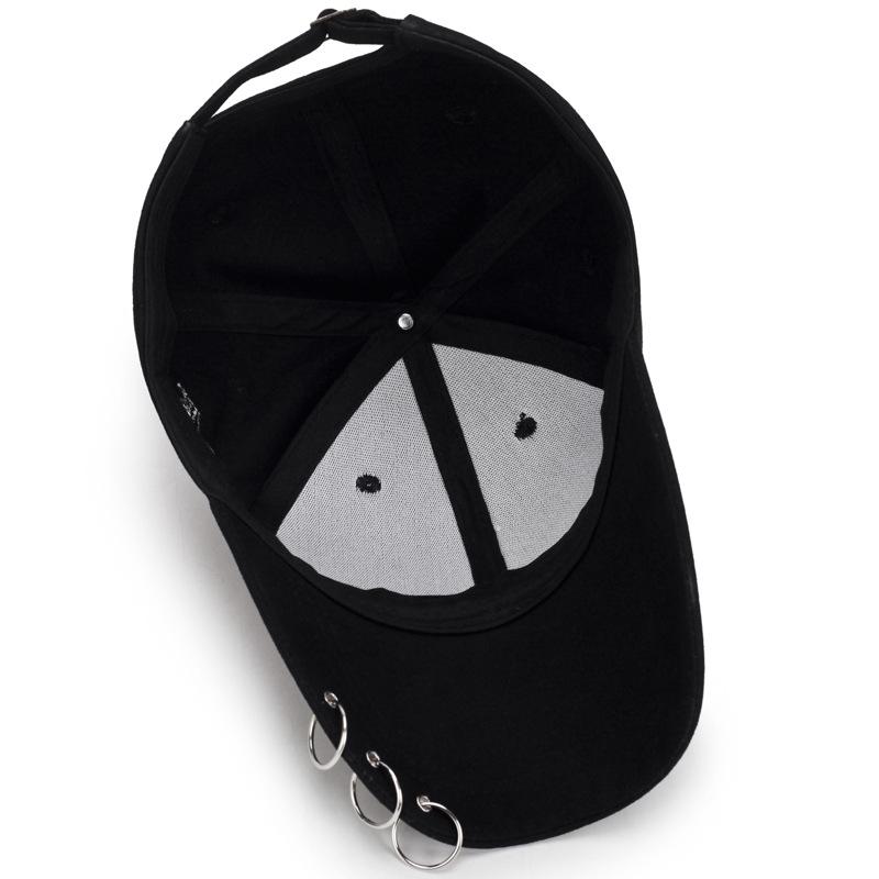 Trendy Sun Hat for Women Baseball Hat with A Ring Embroidered M Letter and Iron Ring for Men