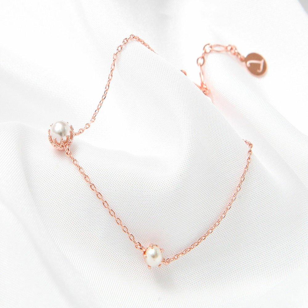 [Cricri] 14K Gp Birthstone Color Cubic Rose Gold Chain Bracelet (Choose 1 of 12)