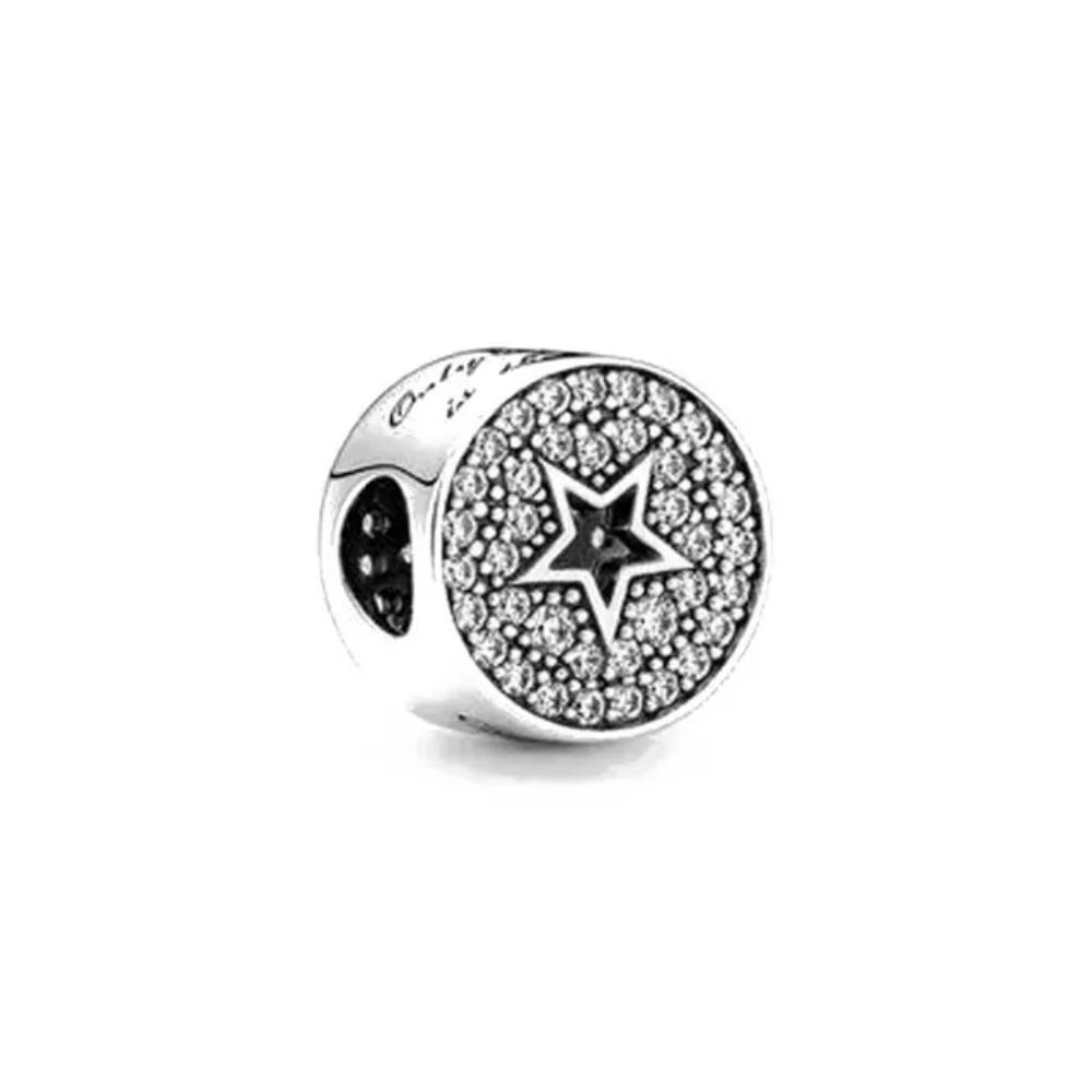 925 Silver Football Flower Ice Snow Round Beads Charm for Pendant Bracelet Necklace Jewelry Making DIY Gift