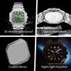 OLEVS 3731 Quartz Wristwatch for Men Stainless Steel Square Dial Fashion Simple Dual Calendar Luminous Waterproof Men's Watches