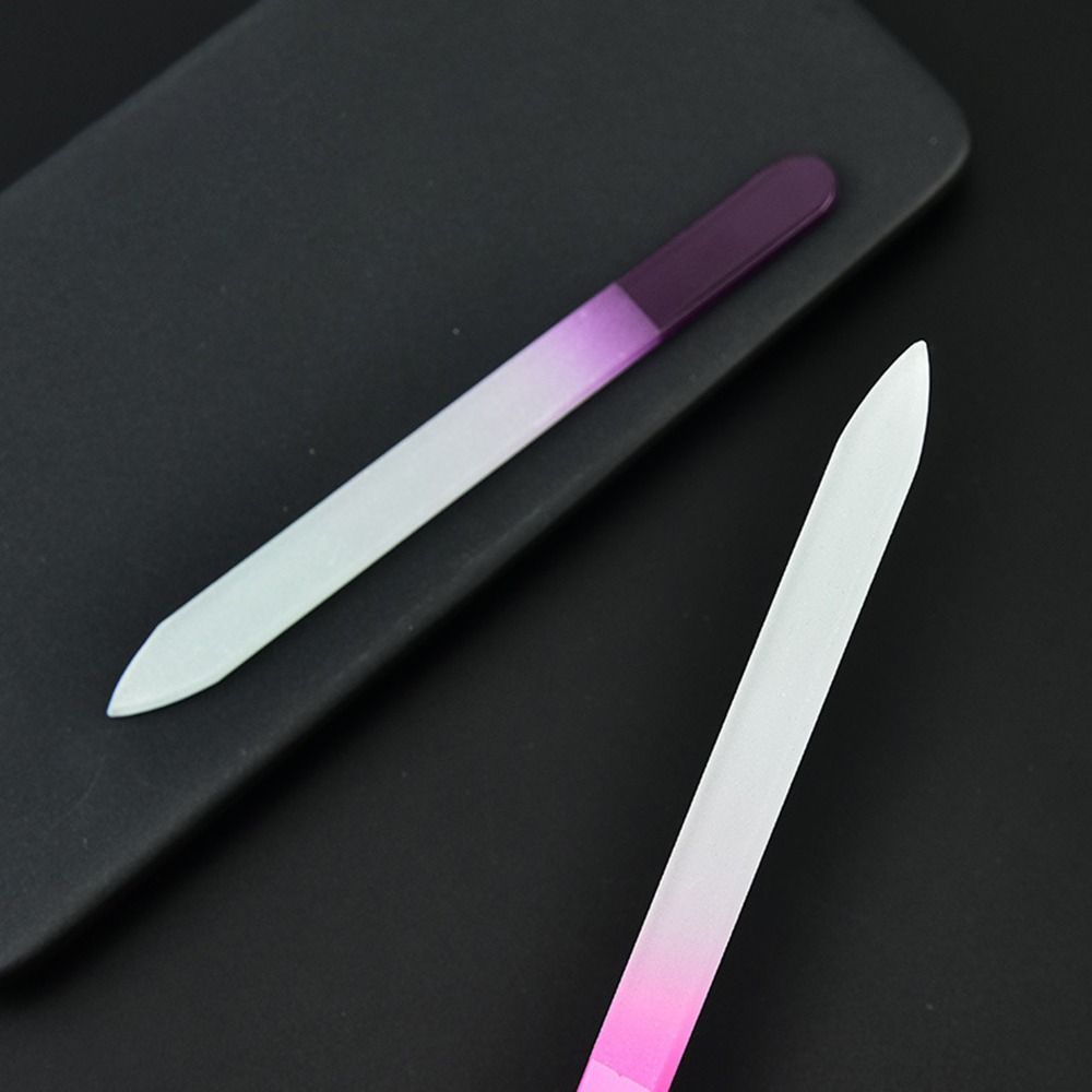 

Polished Color Canister Glass File Nail File Sandblasted Manicure Tools Manicurist