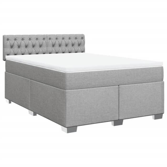 VidaXL Sommier à lattes de lit avec matelas Gris clair 140x190cm Tissu 3288190