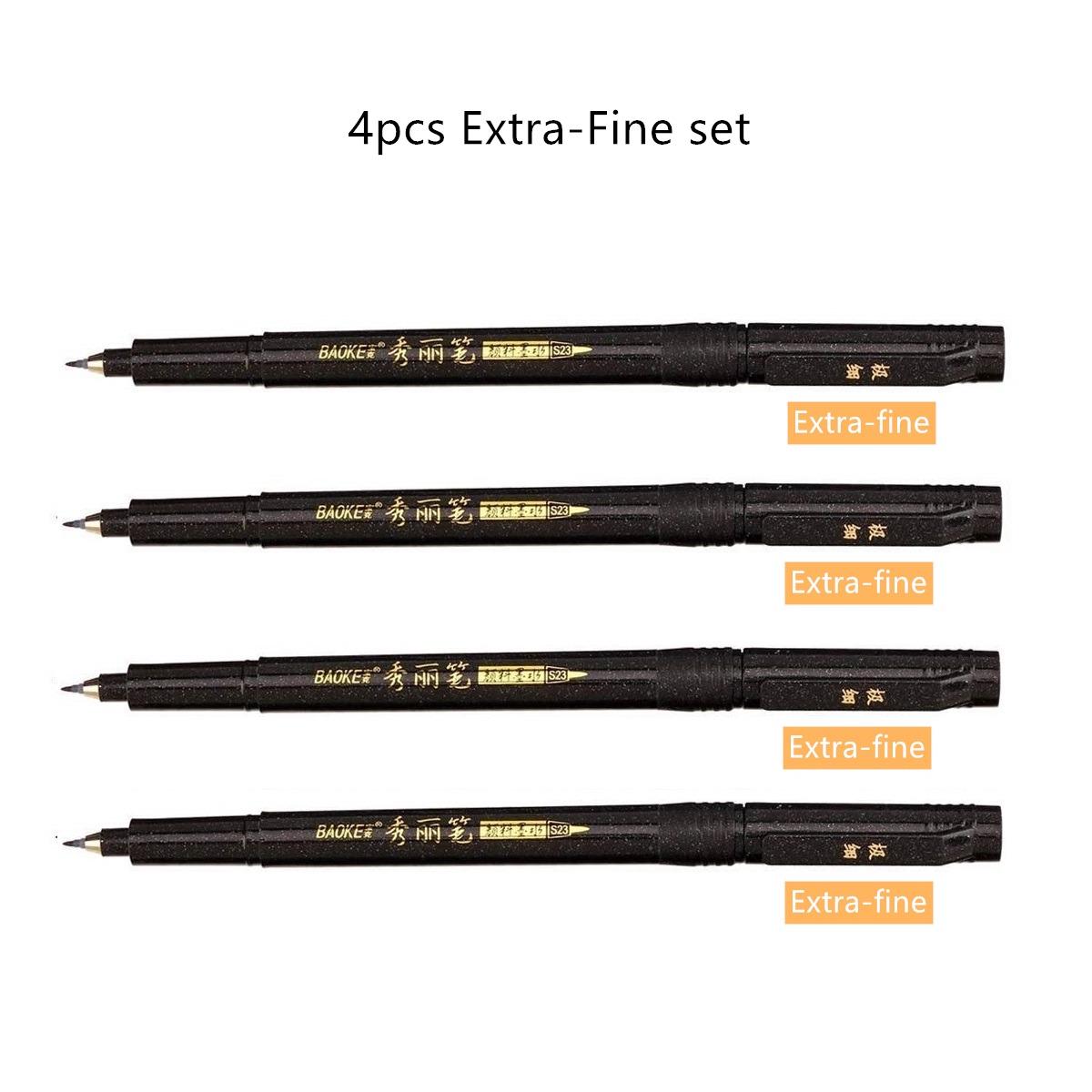 

4 шт., ручка для каллиграфии, тонкая средняя кисть, кончик кисти для ручной надписи, рисунка, подписи, искусства A6806