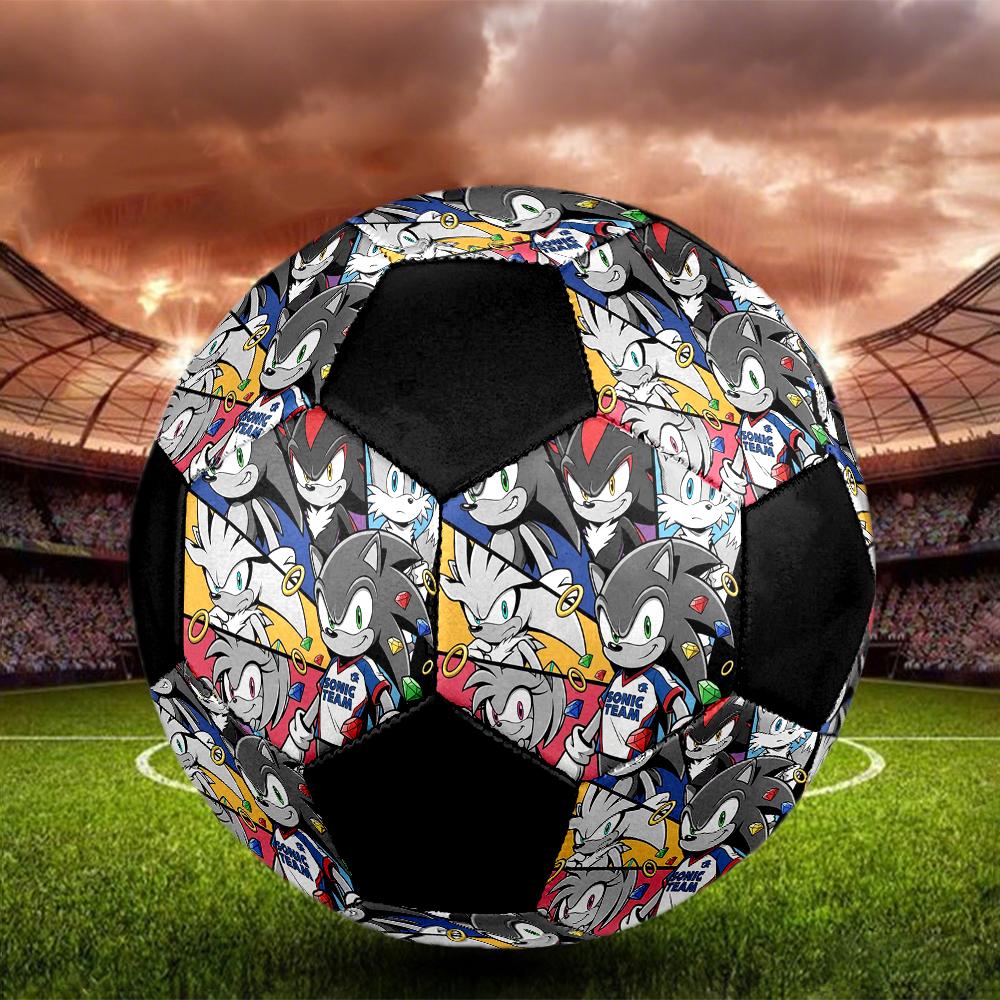 1pc Sonic The Hedgehog Football Soccer Ball Size 5 Indoor Soccer Ball Fashion Colorful Backyard Game -Great For Sports Fans Gift HE84