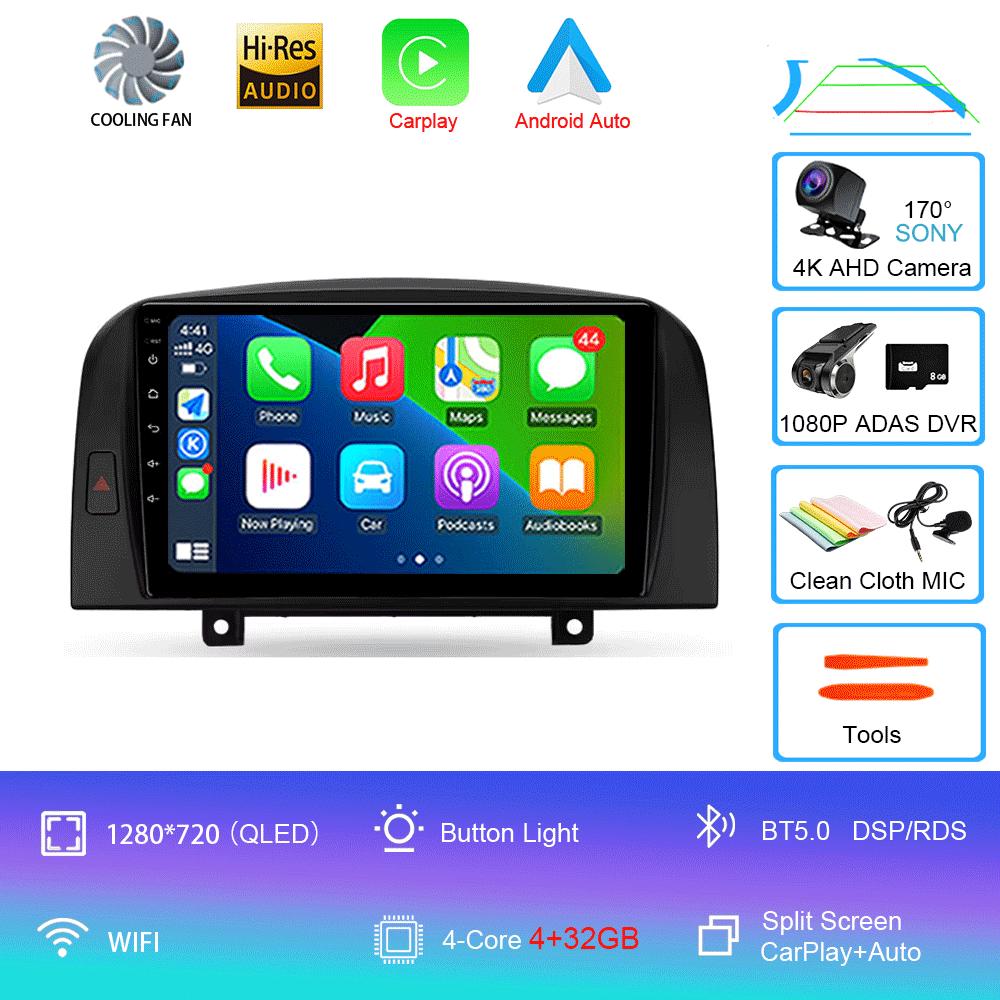 Car Radio Android 14 WIFI+4G Carplay For Hyundai SONATA NF 2004 2005 2006 2007 2008 Multimedia Player GPS Navigation DSP 2din BT