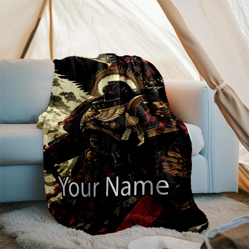 Custom Name Warhammer 40K Theme Printed Blanket - Perfect for Couch, Bed, Travel & Outdoor Use | Machine Washable, Cozy & Durable.
