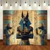 Anubis Wandteppich 130x150cm Ägyptischer Wandbehang mit Hieroglyphen Boho Schlafsaal Dekor Foto Hintergrund