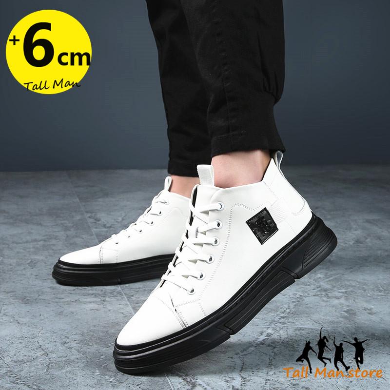 Martin Men Boots Elevator Shoes Insole 6Cm Man Leather Motorcycle Winter Fashion Black