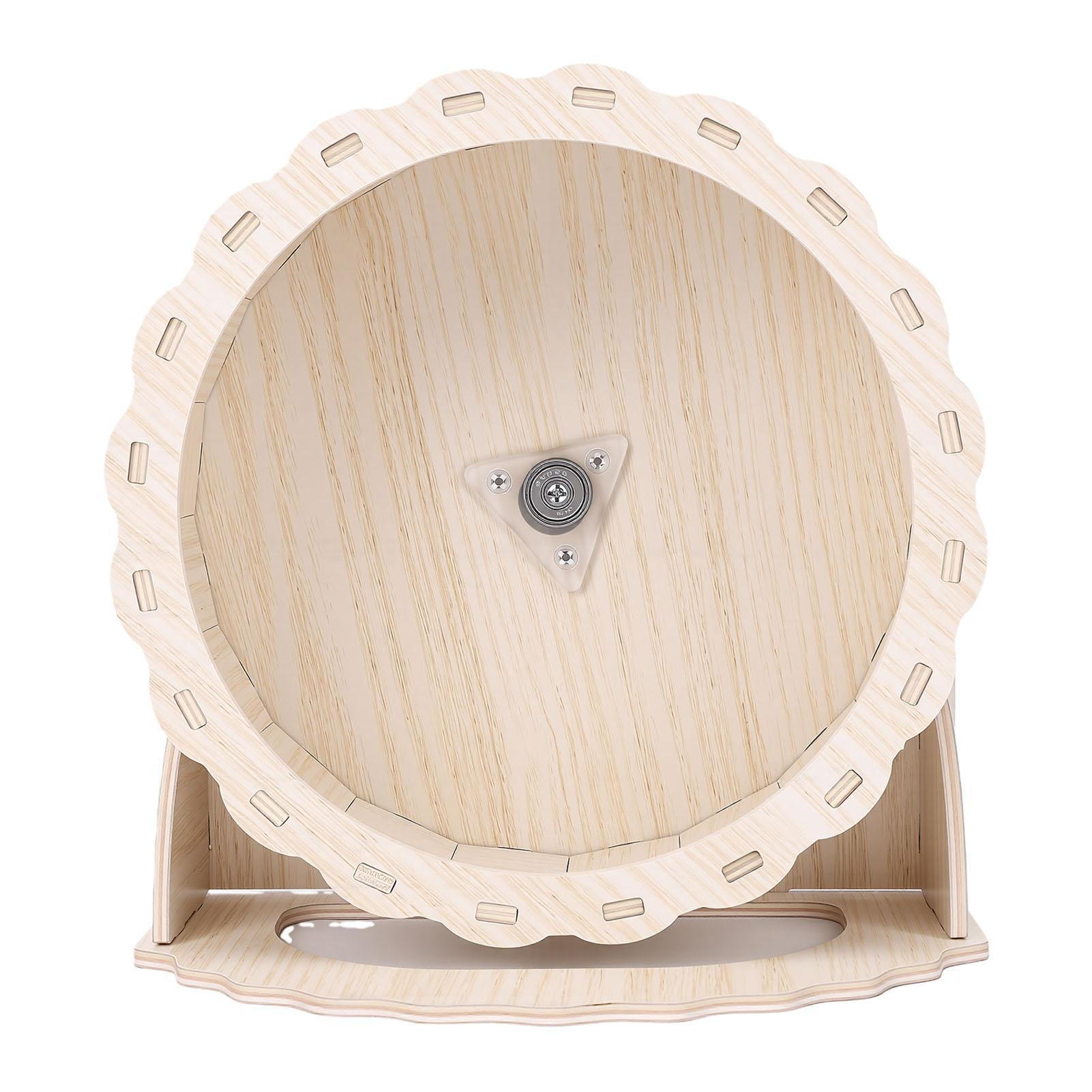 Wooden Hamster Wheel Small Animal Exercise Wheel Multifunctional Quiet Hamster Running Wheel Toy