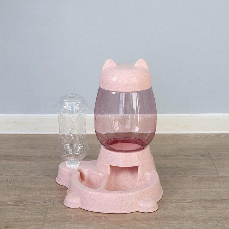 

WTEMPO Pet Cat Автоматическая кормушка для собак и кошек, поилка для еды, большая емкость, контейнер для кормления кошек, принадлежности 2.2L розовый