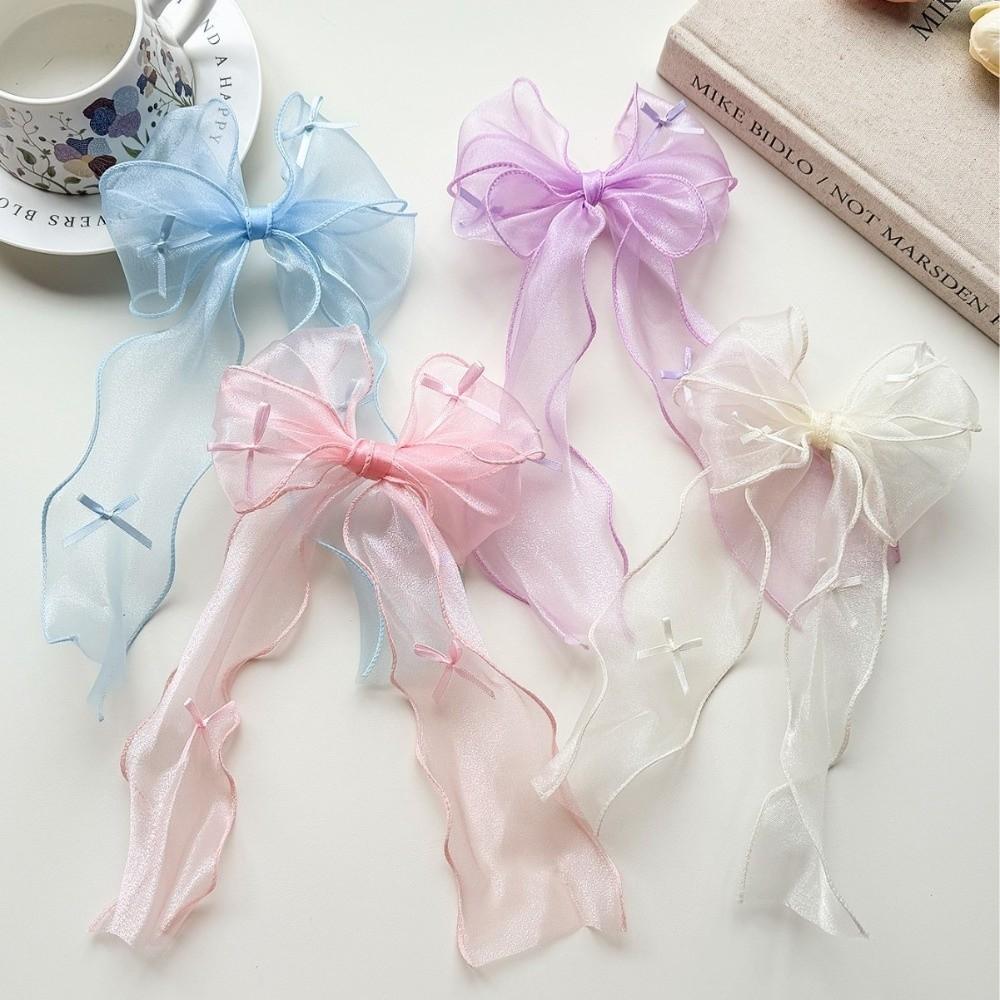 1 Pair French Headwear Bow Hair Clip Hair Accessories Chiffon Hair Accessories Wedding