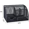 Mesh Desk Organizer, Pen Holders, Office Storage Supplies Drawer Organizers 7 In 1 for Office Home School Supply, Black