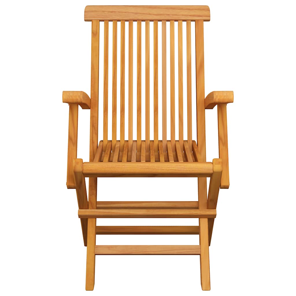 Garden Chairs with Cream Cushions Set of 4 Solid Teak Wood