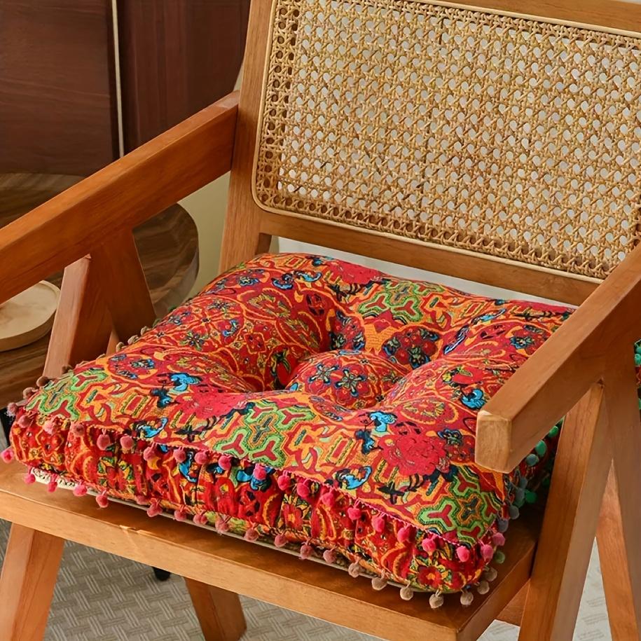 Boho Moroccan Floor Cushion, Thick Soft Square Seat Pillow, Comfortable Meditation Mat for Tatami, Living Room & Home Decor