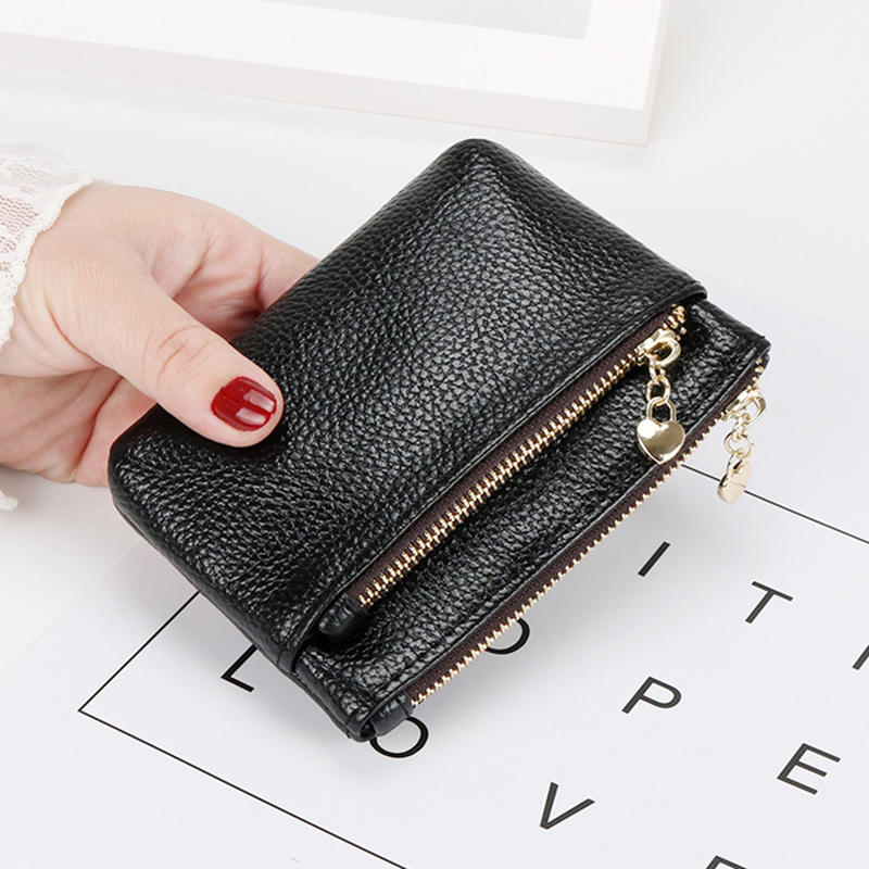 PU Leather Coin Purse Wallet With Card Slots Coin Organizer Change Holder Card Case Leather Zipper Storage Bag