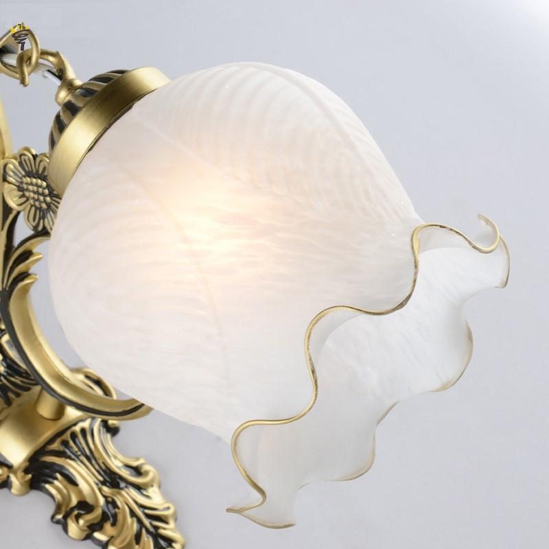 European LED Retro Wall Lamp Vintage Glass E27 Antique Bedroom Bedside Sconces Living Room Stair Home Decor Wall Lights Fixtures