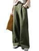 Antiqua Cotton Wide Leg Medium Khaki Women's Pants, YZ-00098, 02,