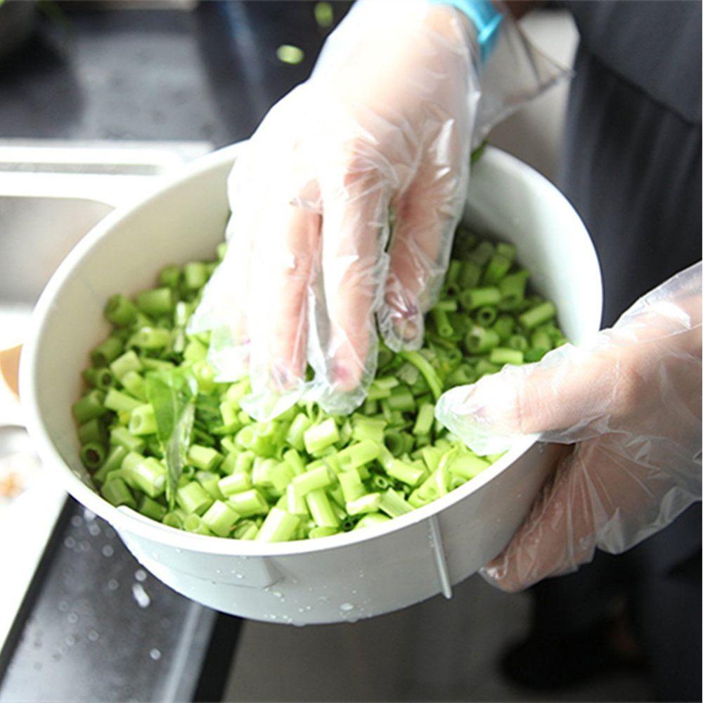 Vegetable Fruit Restaurant Hygiene Disposable Gloves Plastic Clear Avoid Direct Touch Catering