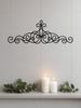 1PC Vintage Black Wrought Iron Scroll Wall Art, Traditional Metal Medallion Plaque for Home Decor