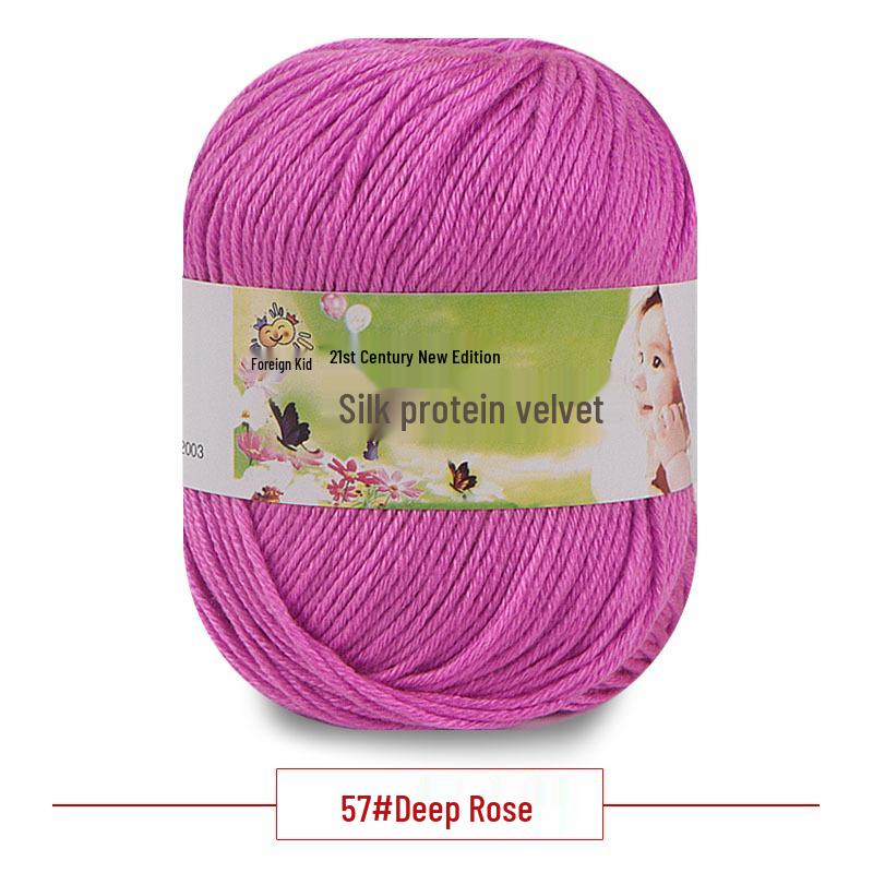 Silk Protein Baby Milk Cotton Yarn for Infant Sweaters, Hats, Shoes, Doll Crochet, and DIY Knitting Projects