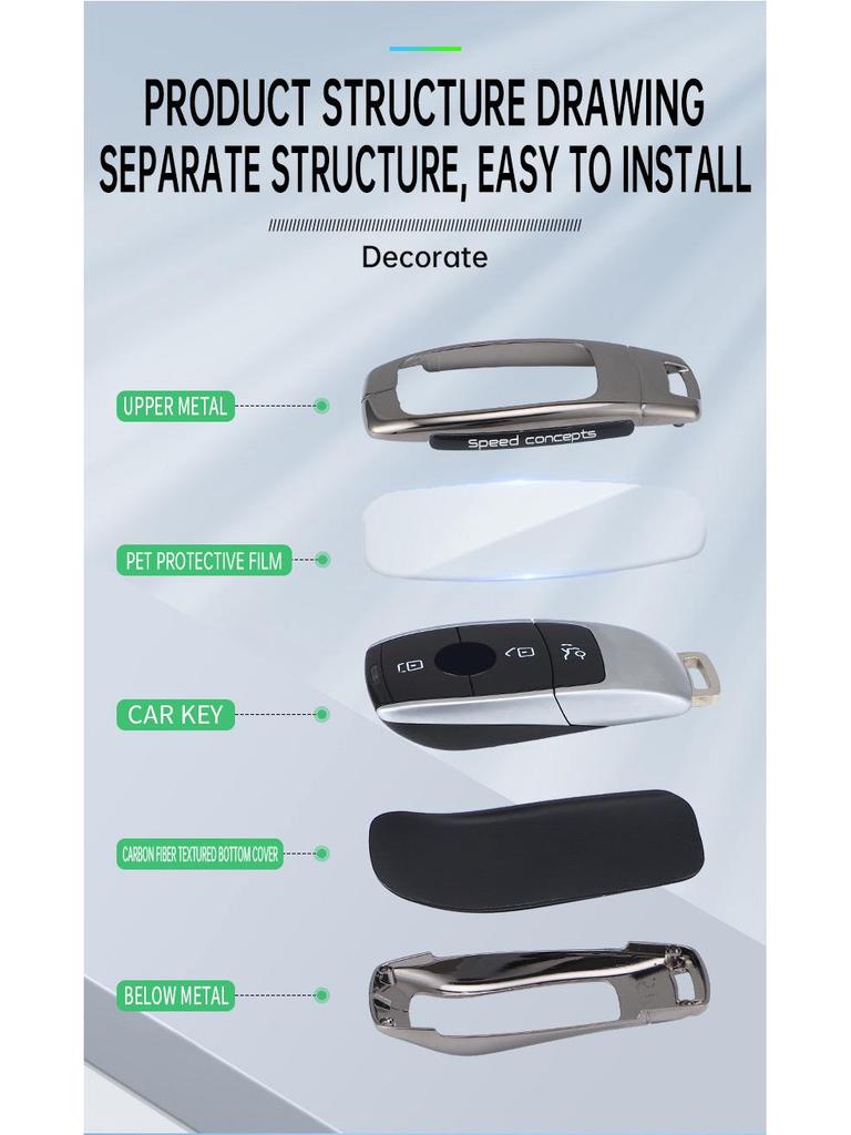 Key Cover for Mercedes-Benz: E300L, GLC260L, A200L, GLB, GLE350, C-Class, Maybach S