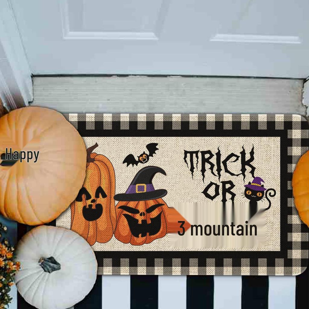 Halloween Kürbis Saugfähige Fußmatte für Außen- und Inneneingänge