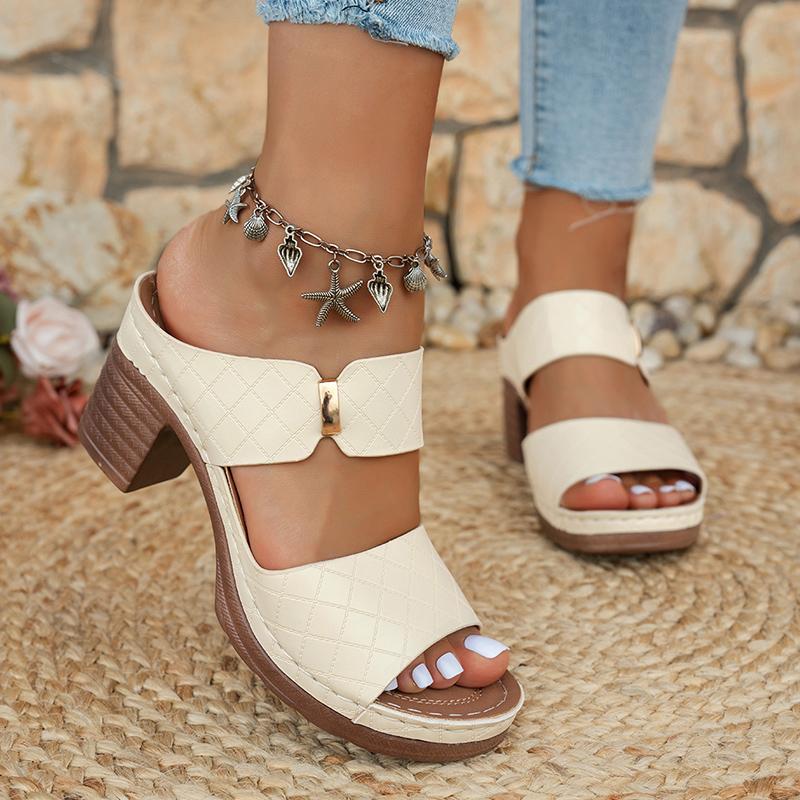 Fashion Super Lightweight High Heels Sandals Women Summer Plus Size 36-43 Thick Heeled Slippers Woman Comfort Open Toe Casual Sandalias