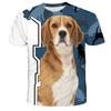 Summer Round Neck Animal Dog Pattern 3D Print Top Fashionable Casual Short Sleeved Men's T-shirts