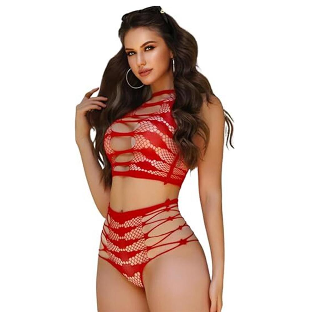 Women'S Underwear Sexy Fishnet Tight Lingerie Costumes Erotic Mesh Hollow See Through Bodysuits Ladies Transparent Body Suit