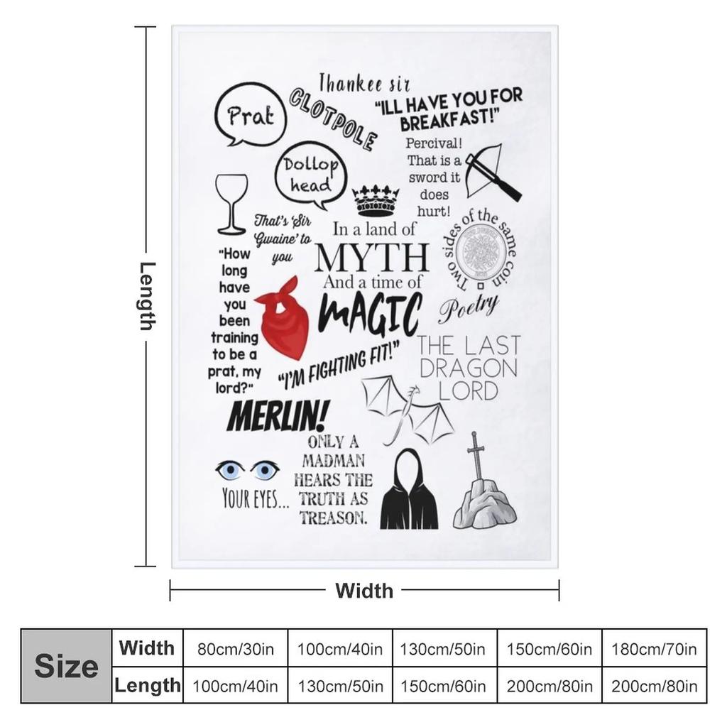 Merlin citáty Přehoz Víceúčelové Pohovky Nadýchaná Huňatá Deka Vlasaté Deka