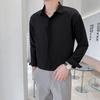 Korejská košile s dlouhým rukávem Pánská móda Volné Business Ležérní Bílá košile Pánské knoflíky Design Top Velká pohodlná košile