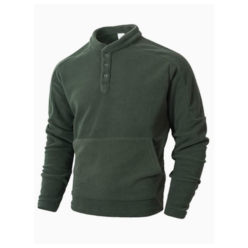 Solid Color Versatile Autumn and Winter New Slim Long-sleeved Stand-up Collar Personalized Casual Sweatshirt for Men