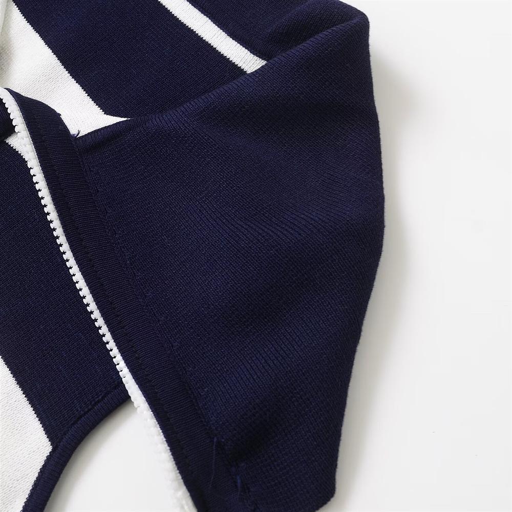 2025 Spring/Summer Women's Striped Sleeveless Knit Dress with Turn-Down Collar