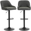 Bar Stools Adjustable Swivel Kitchen Chairs with Backrest Set of 2 for Kitchen Island Dark Grey