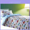 Conjunto de Cama com Estampa de Desenho Animado 3D Digital de Carros, Caminhões e Escavadeiras com Algodão Poliéster para Decoração de Quarto Infantil