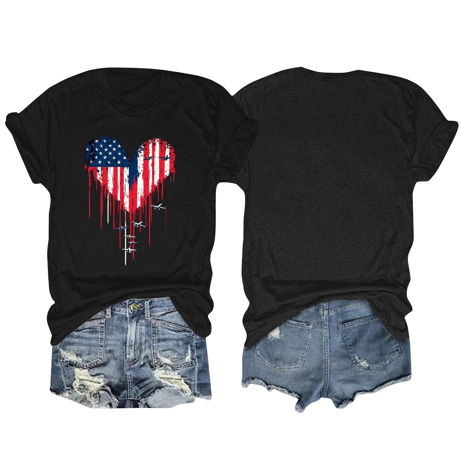 

Женская мода больших размеров с принтом в стиле винтаж LA, повседневный топ с короткими рукавами XXL чёрный