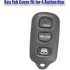 4 Buttons Silicone Key Fob Cover for Toyota 1999-2009 4Runner 2001-2008 Toyota Sequoia, Keyless Remote Holder for HYQ12BAN HYQ1512Y HYQ12BBX (Black)