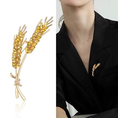 Modische und exquisite Weizenähren-Brosche, Accessoires für Damenmäntel und Anzüge, Stilvoller Brustblumen-Schnallen-Pin