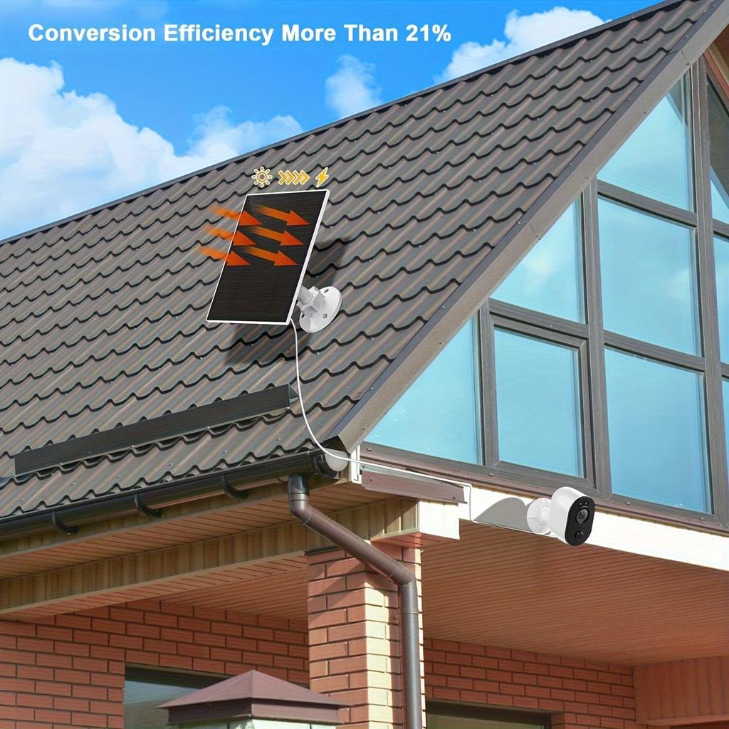 Panele słoneczne do ładowania kamer bezpieczeństwa. Panele słoneczne do kamer bezprzewodowych. Regulowany montaż 360°