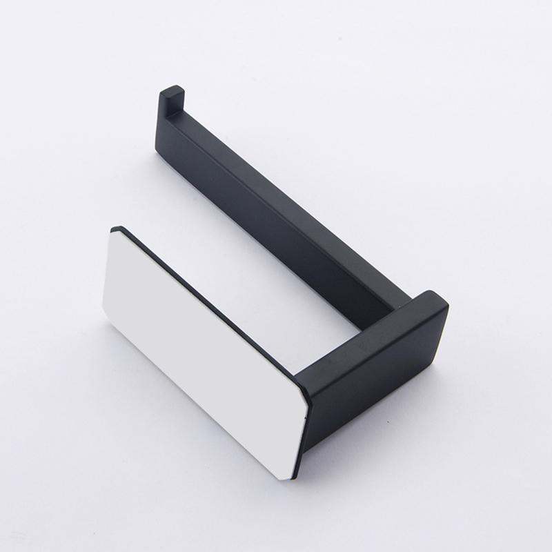 Wall Mounted 304 Stainless Steel Paper Roll Holder Black Tissue Hanger for Home Kitchen Bathroom Toilet Multifunction