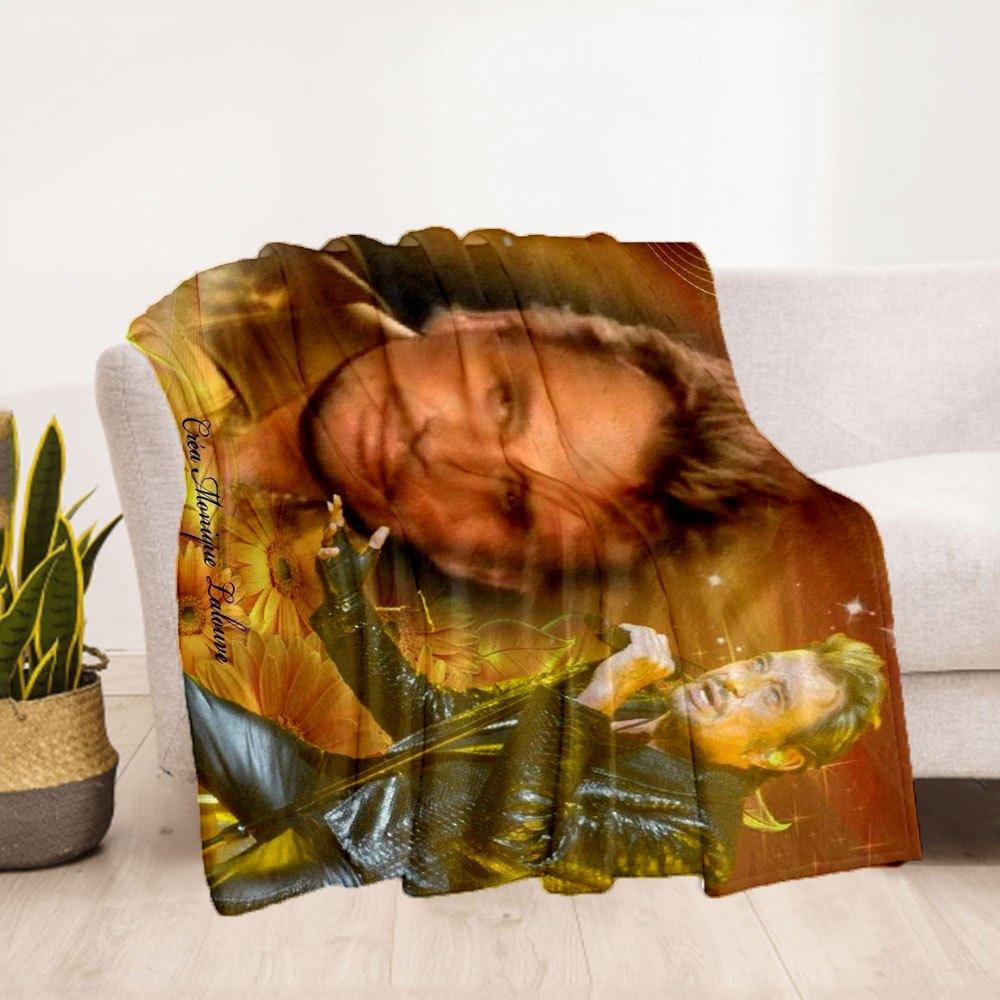 Golden Sunflower Dreamscape PosterBlanket Flannel Throw Blanket for Sofa, Bed, Travel, Camping, Office, Couch, Chair, And Bed Gift for Chris