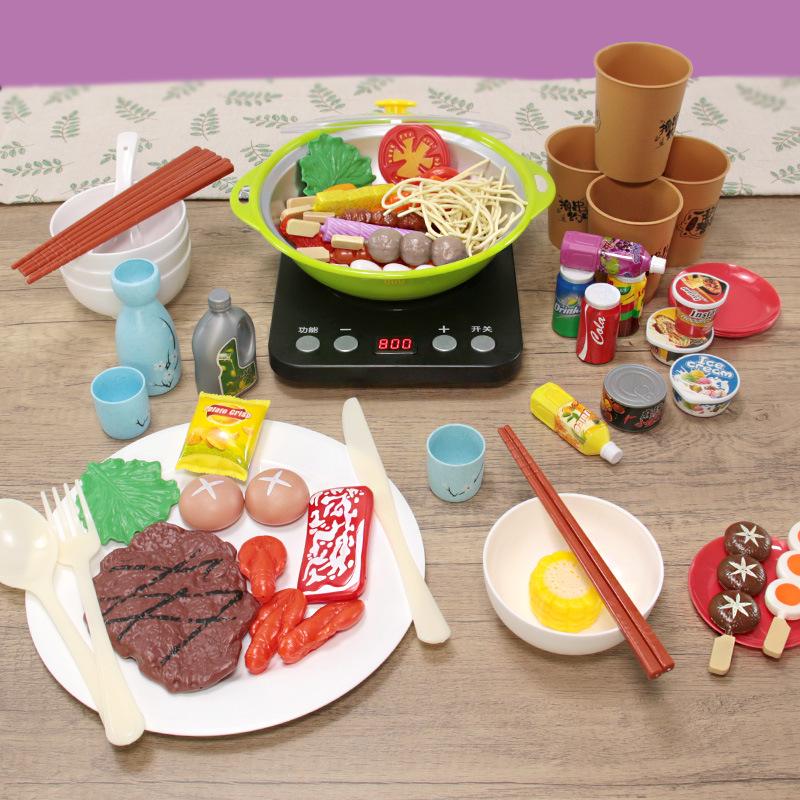 Children's Hot Pot Pretend Play Set: Realistic Kitchen Cookware for Kindergarten and Dollhouse Fun