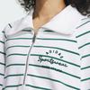 Adidas Verbiage Half-Zip Striped Casual Long Sleeve T-Shirt Women Tops White IZ4571