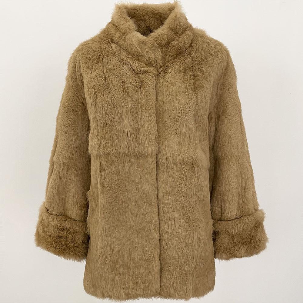 OFTBUY Autumn Winter Women Coat Real Natural Rabbit Fur Loose Collar Jacket Thick Warm Casual New Overwear Elegant Streetwear