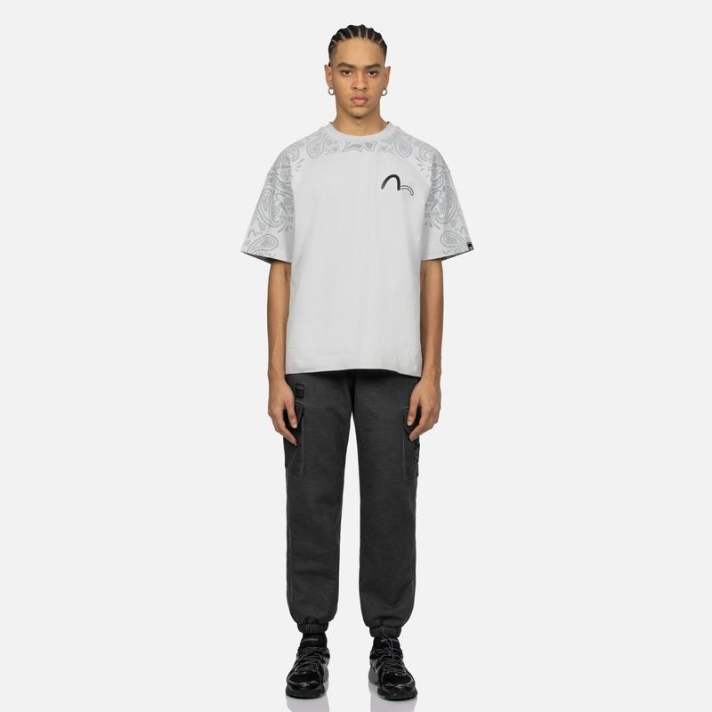 Evisu Cashew Flower Pattern Printed Oversized T-Shirt Men tops 2ESGNM4TS5093LFCT