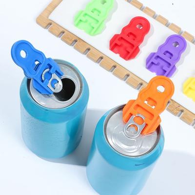 6pcs Plastic Beverage Drink Opener with Hole Multicolor Can Opener Dust Proof Labor-saving Plastic Drink Opener