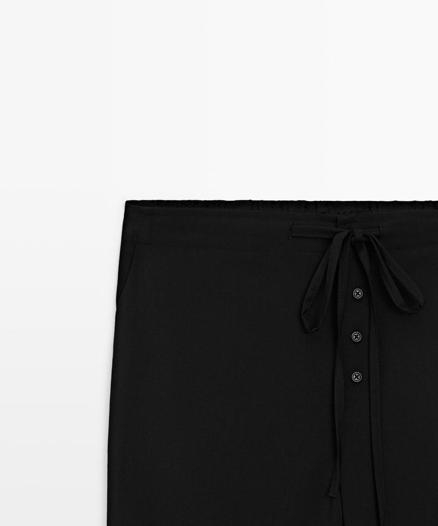 Masimodutti Wool Sarouel Tie Pants